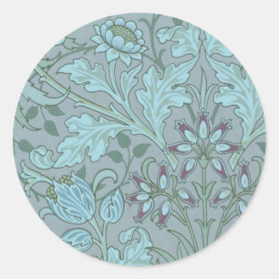 Pastel Blue Flowers Classic Round Sticker