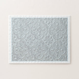 Pastel Blue Flowers Pattern Jigsaw Puzzle