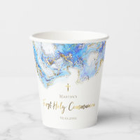 pastel blue fluid marble  First Holy Communion 