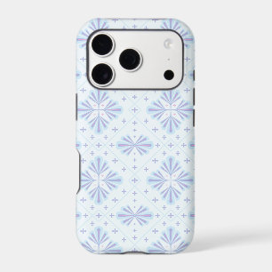 Pastel Blue Geometric Floral Pattern