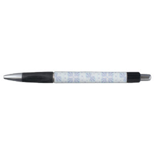 Pastel Blue Geometric Floral Pattern