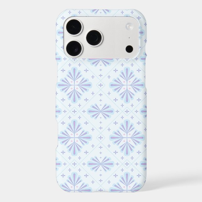 Pastel Blue Geometric Floral Pattern (Back)
