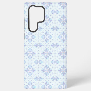 Pastel Blue Geometric Floral Pattern Samsung Galaxy Case