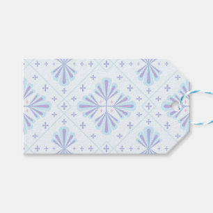 Pastel Blue Geometric Floral Repeat Pattern  Gift Tags