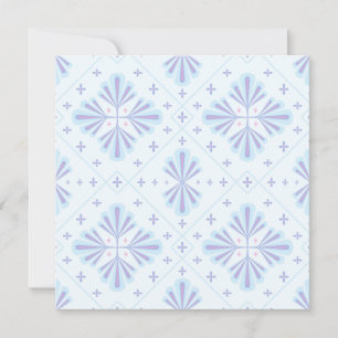 Pastel Blue Geometric Floral Repeat Pattern  Save The Date