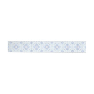 Pastel Blue Geometric Floral Repeat Pattern  Wrap Around Label