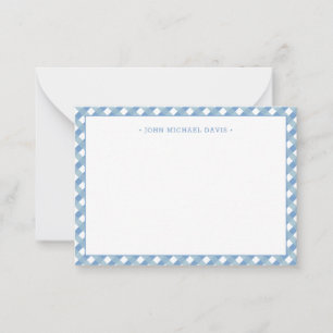 Pastel Blue Gingham Children's Card
