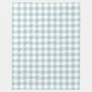 Pastel Blue Gingham Pattern Fleece Blanket