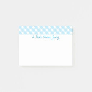 Pastel Blue Gingham Pattern Post-it Notes