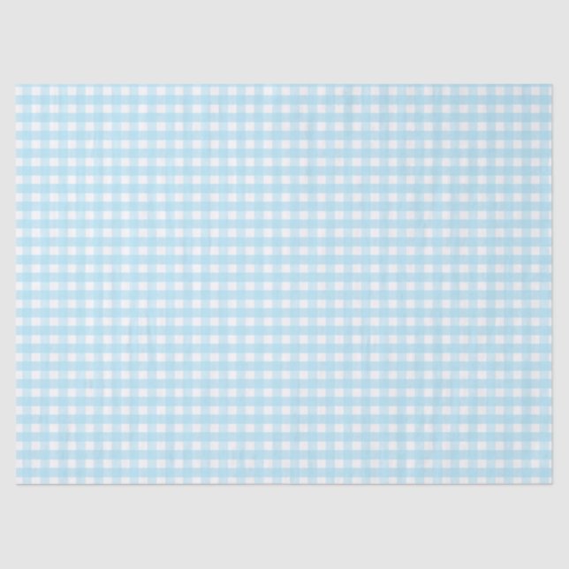 Pastel Blue Gingham Pattern  Tissue Paper (Front)