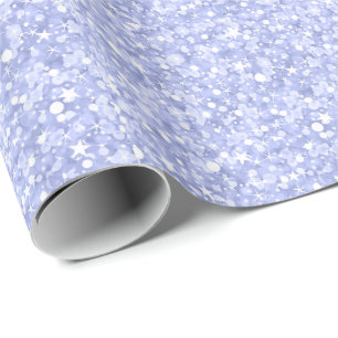Pastel Blue Glitter And Sparkles Wrapping Paper