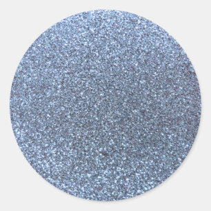 Pastel blue glitter classic round sticker