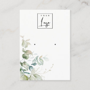 Pastel Blue Green Foliage Bunch Earring Display Business Card