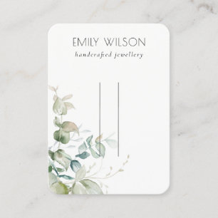 Pastel Blue Green Foliage Bunch Hairpin Display Business Card