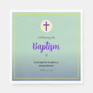 Pastel Blue Green Purple Spring Baptism Napkin
