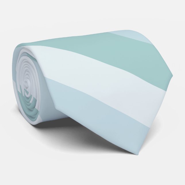 Pastel Blue Green Stripes Elegant Classic Template Tie (Rolled)