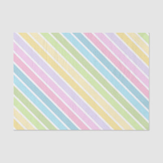 PASTEL BLUE GREEN YELLOW PINK PURPLE STRIPES TISSUE PAPER