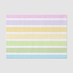PASTEL BLUE GREEN YELLOW PINK PURPLE STRIPES TISSUE PAPER