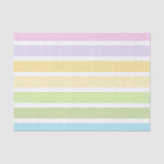 PASTEL BLUE GREEN YELLOW PINK PURPLE STRIPES TISSUE PAPER