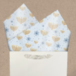 Pastel Blue Hanukkah Menorah Star of David Pattern<br><div class="desc">Our Hanukkah tissue paper design features a watercolor golden menorah and Star of David pattern set on a pastel blue background. The background colour may be changed to,  literally,  any colour you like! Just choose the customise tool. #Hanukkah #GiftWrap</div>