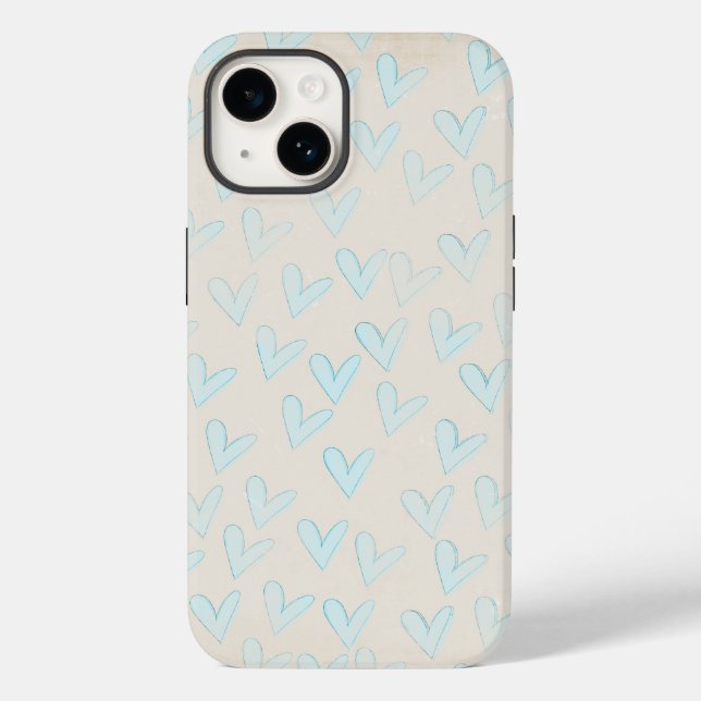 Pastel Blue Heart iPhone Case (Back)