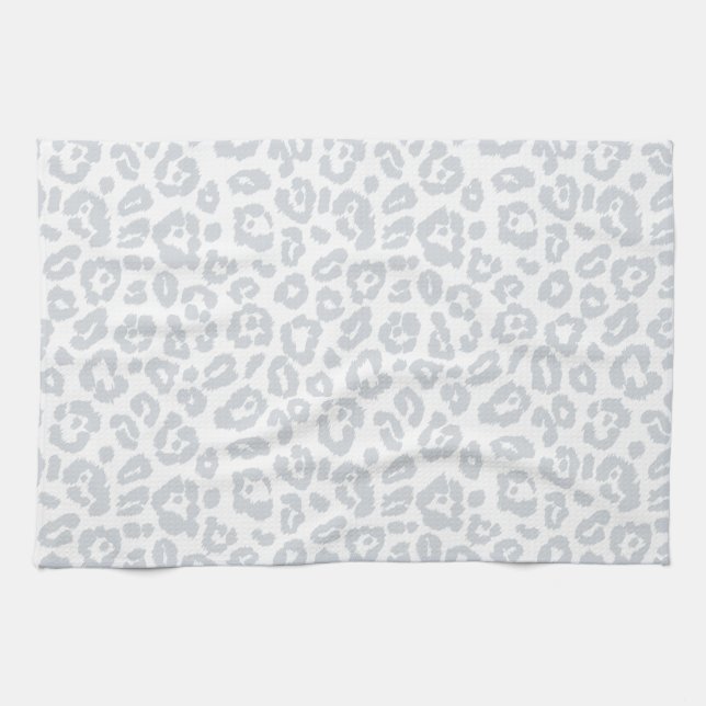 Pastel Blue Leopard Pattern Tea Towel (Horizontal)