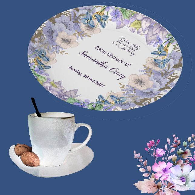 Pastel Blue Little Flower Bud Floral Baby Shower Paper Plate (Pastel Blue Little Flower Bud Floral Baby Shower Paper Plates)