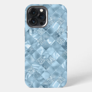 Pastel Blue Metallic Chic Elegant Glitter  iPhone 13 Pro Max Case