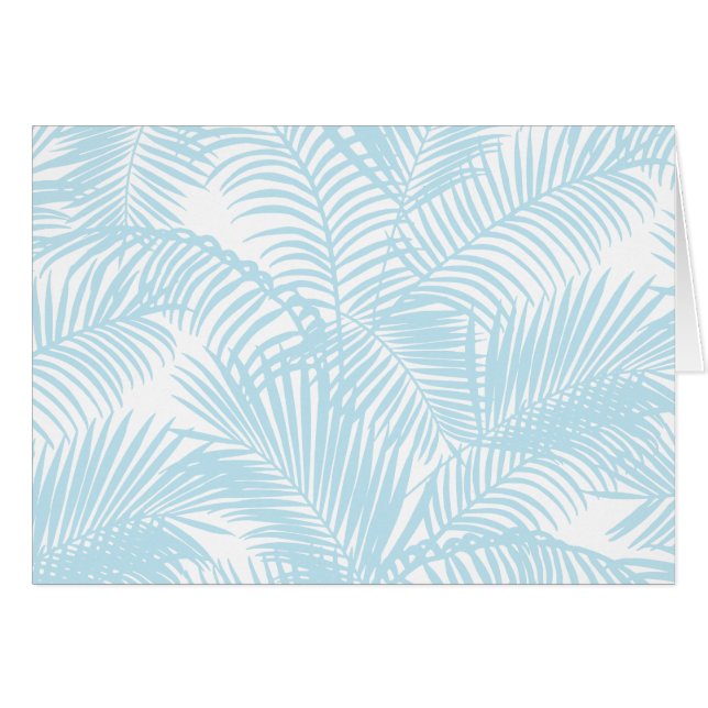 Pastel blue modern simple tropical palm tree flora (Front Horizontal)