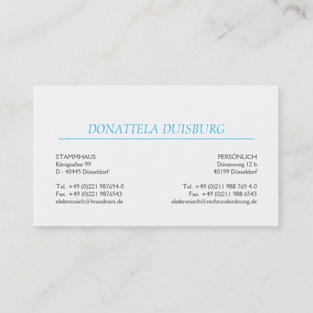 Pastel blue moon business card (Front)