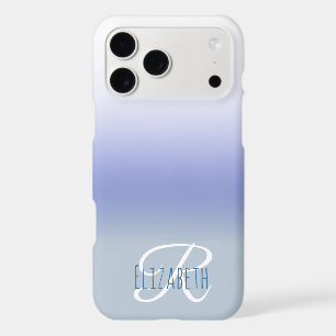 Pastel Blue Ombre Initial Letter Monogram