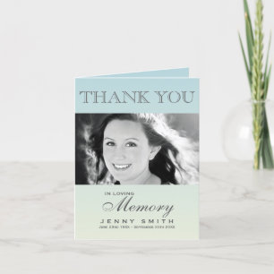 Pastel Blue Ombré Photo Sympathy Thank You Card