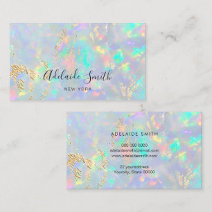 pastel blue opal gemstone business card