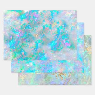 pastel blue opal texture design wrapping paper sheet
