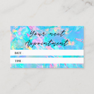 pastel blue opal texture photo appointment card
