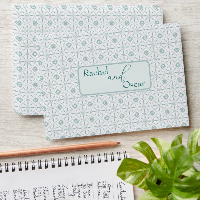 Pastel blue pattern wedding envelope (Stacked)