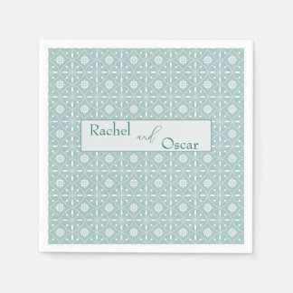 Pastel blue pattern wedding  napkin