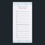 Pastel Blue & Pink Grocery List Magnetic Notepad<br><div class="desc">A fun,  simple and cute grocery list with pastel blue and pink borders and checklists to write your groceries. Perfect as a Christmas,  year-end or birthday gift for your mum,  grandma,  and aunts and colleagues.</div>