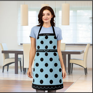 Pastel Blue Polka Dot Fashion Apron