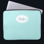 Pastel Blue Polka Dot Personalised Laptop Sleeve<br><div class="desc">Cute polka dot personalised laptop sleeve.</div>
