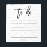 Pastel Blue Polka Dots and Typography To Do List Notepad<br><div class="desc">This chic,  modern to-do list features trendy typography and pastel blue polka dots. You can personalise the bottom of the sheet with your name.</div>