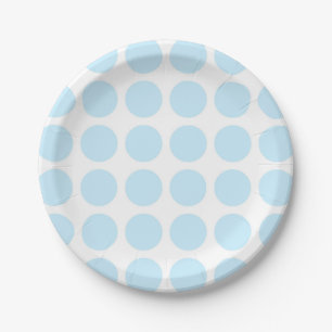 Pastel Blue Polka Dots Paper Plates