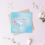 Pastel Blue Pretty Ballerina Birthday Invitation<br><div class="desc">Pretty ballerina dancing in a blue tutu with a gorgeous ombre background and a golden border. All information is in a combination of a whimsical script and a serif font creating an overall cute look. You can find matching products from this collection in our store.</div>