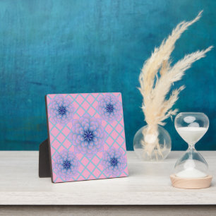 Pastel Blue Purple Floral Pattern Aesthetic Seamle Plaque