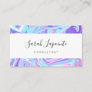 Pastel Blue & Purple Marble Liquid Texture Business Card