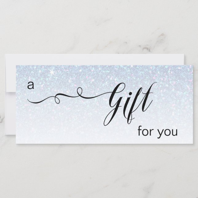 *~* Pastel Blue Rainbow Glitter Trendy Gift Card (Front)