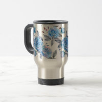 Pastel blue rose pattern