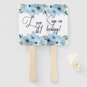 Pastel Blue Roses Say Yes To The Dress Hand Fan