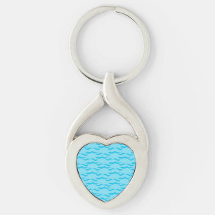 Pastel Blue Sea Water Waves Peaceful Ocean Key Ring