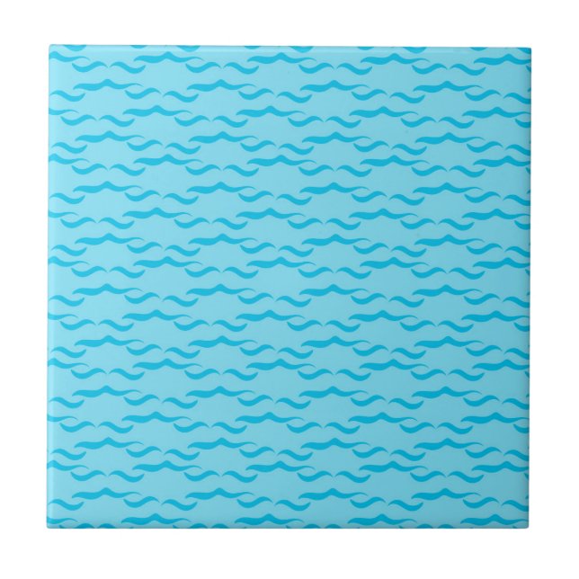 Pastel Blue Sea Water Waves Peaceful Ocean Tile (Front)
